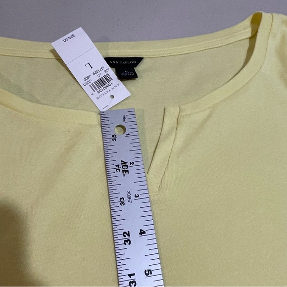Ann Taylor Split Neck Cotton T-Shirt - Picture 10 of 13